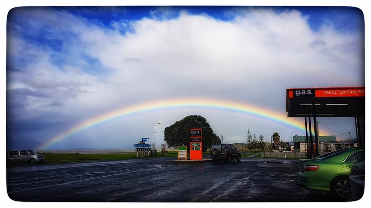 Kaiaua rainbow at the GAS station