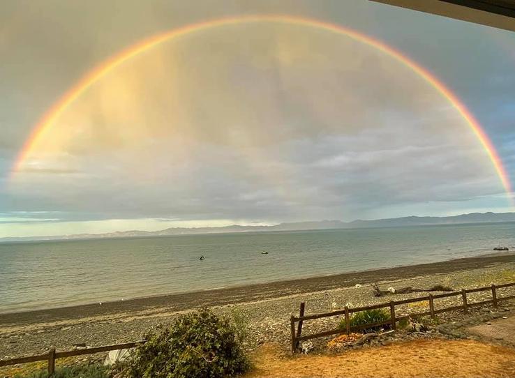 Kaiaua rainbow framing the Coromandel